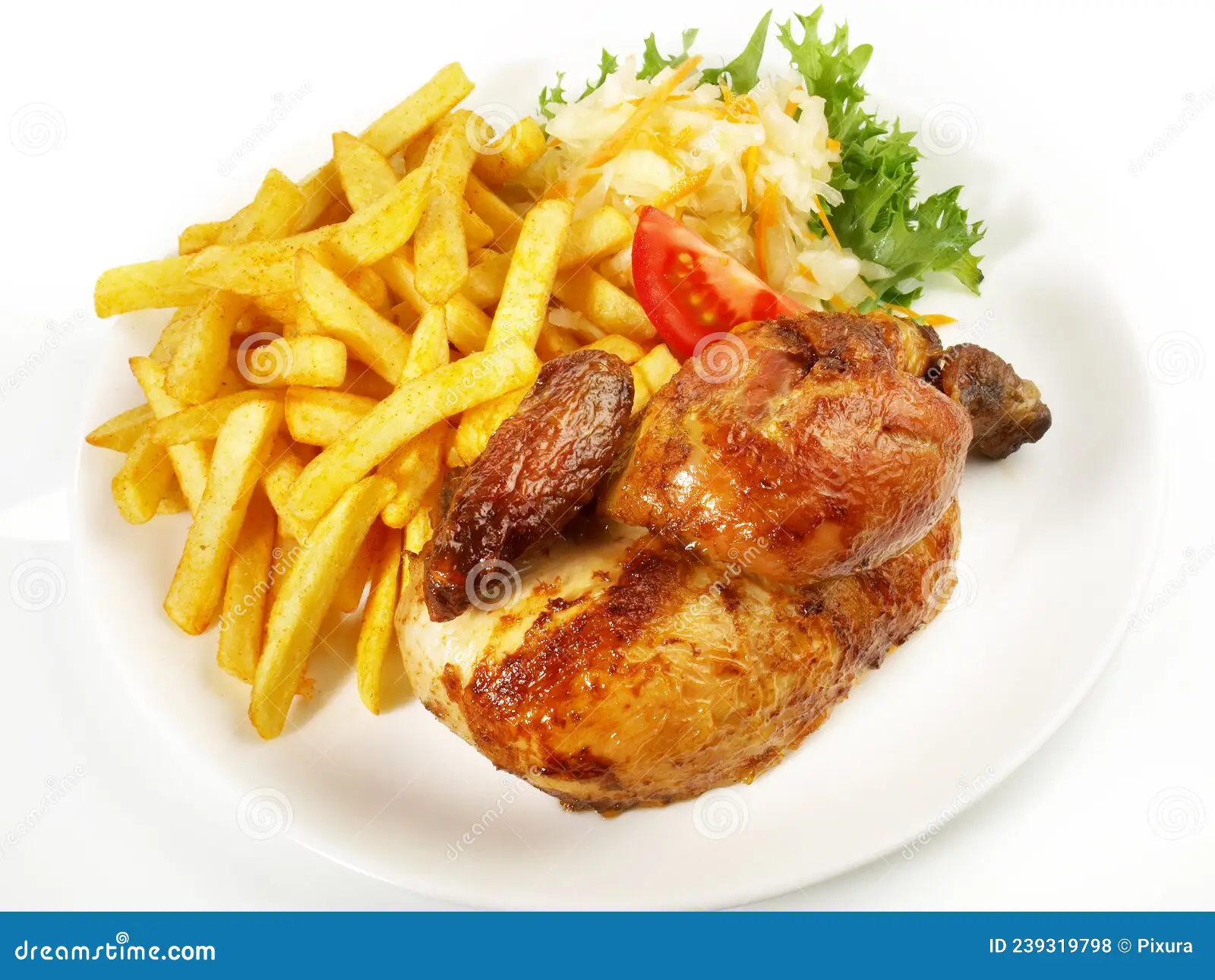 ½ POLLO ASADO CON PAPAS A LA FRANCESA